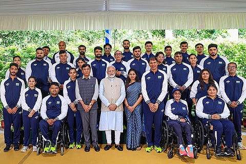 Paris Paralympic 2024: PM Narendra Modi and Sports Minister Mansukh L Mandaviya with Paralympic athletes